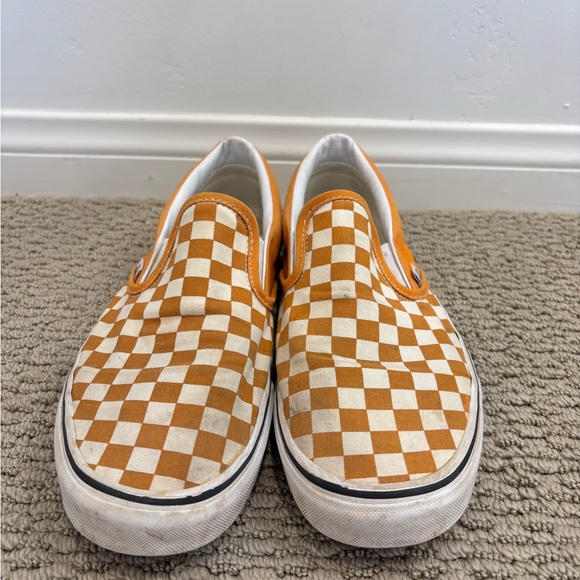 Vans Other - Vans Orange and White Checkerboard Sneakers
